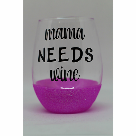 Glitter Stemless Wine Glass