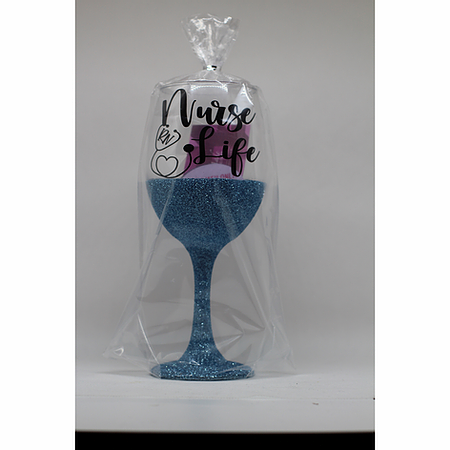 Glitter Stem Wine Glass