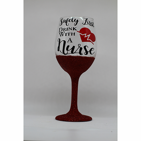 Glitter Stem Wine Glass