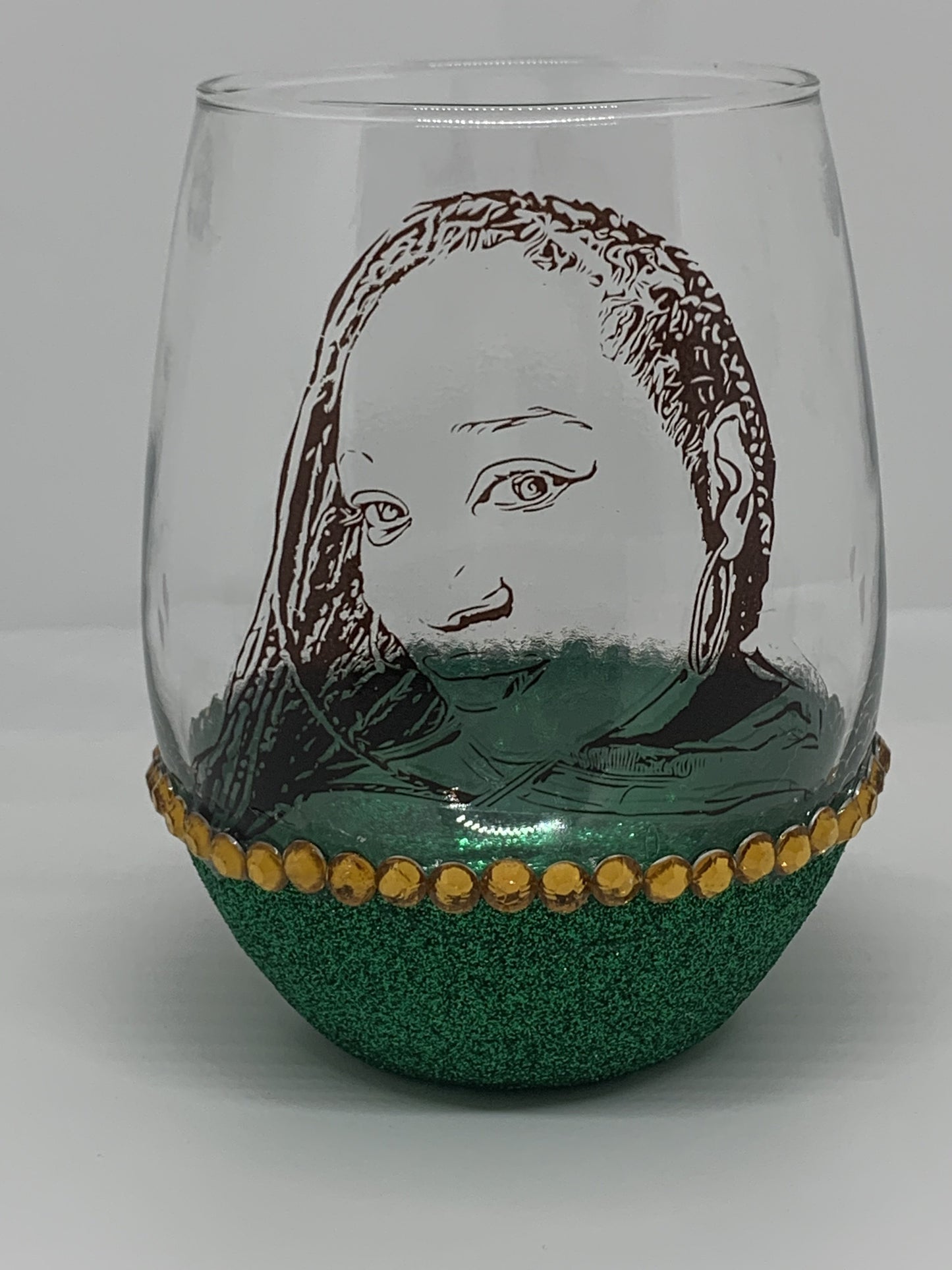 Custom Silhouette Picture Stemless Wine Glasses