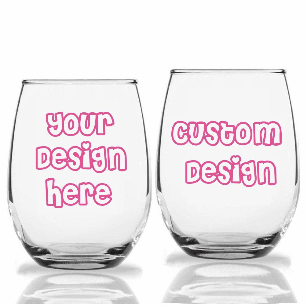 Custom Stemless Wine Glass